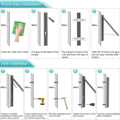 Retractable Clothes Drying Rack,Space Saver Wall Mounted Folding Hanger for Laundry Room, Closet