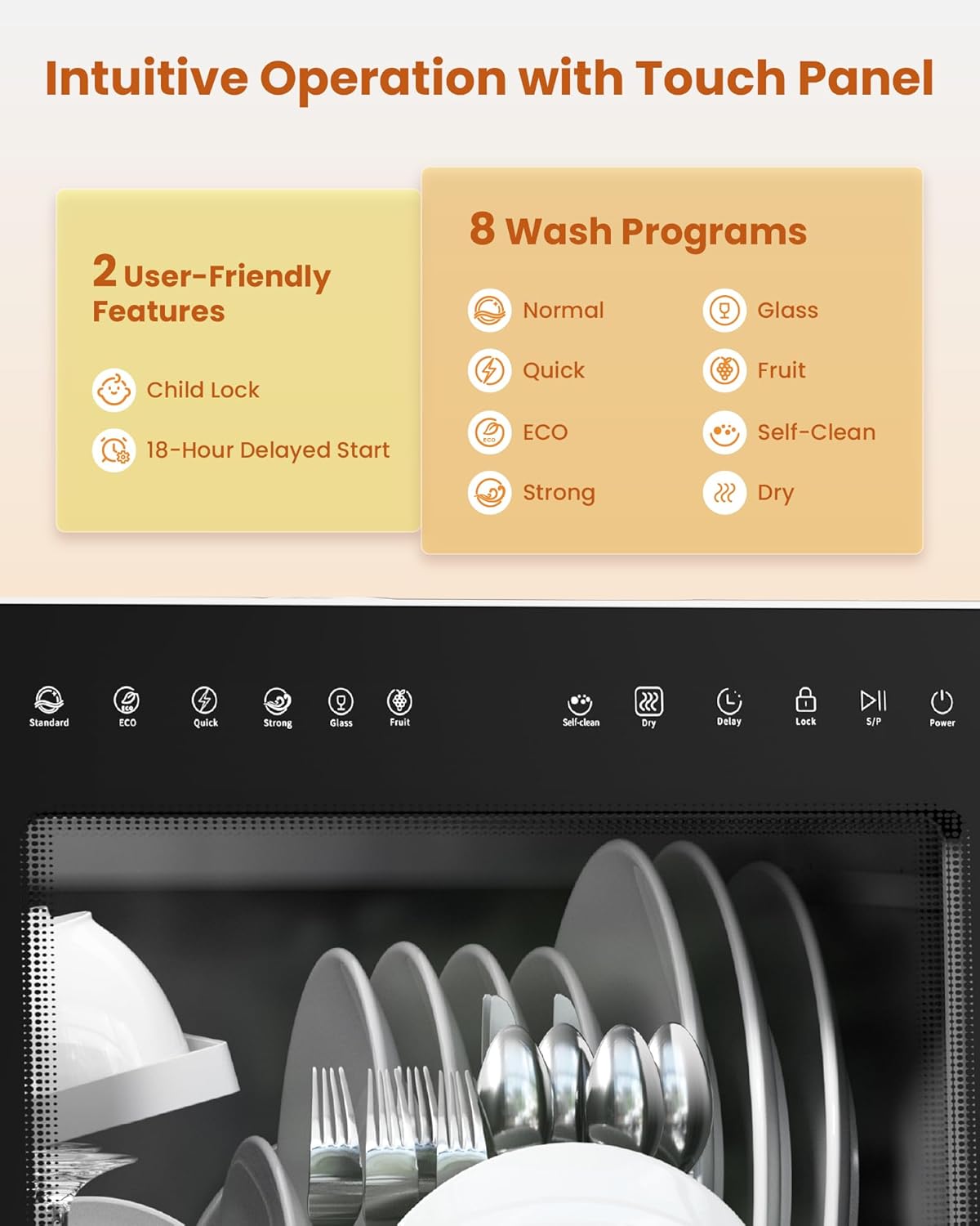 HAVA 2025 NEW Upgraded Countertop Dishwasher with Water Softener and Enhanced Energy Efficiency