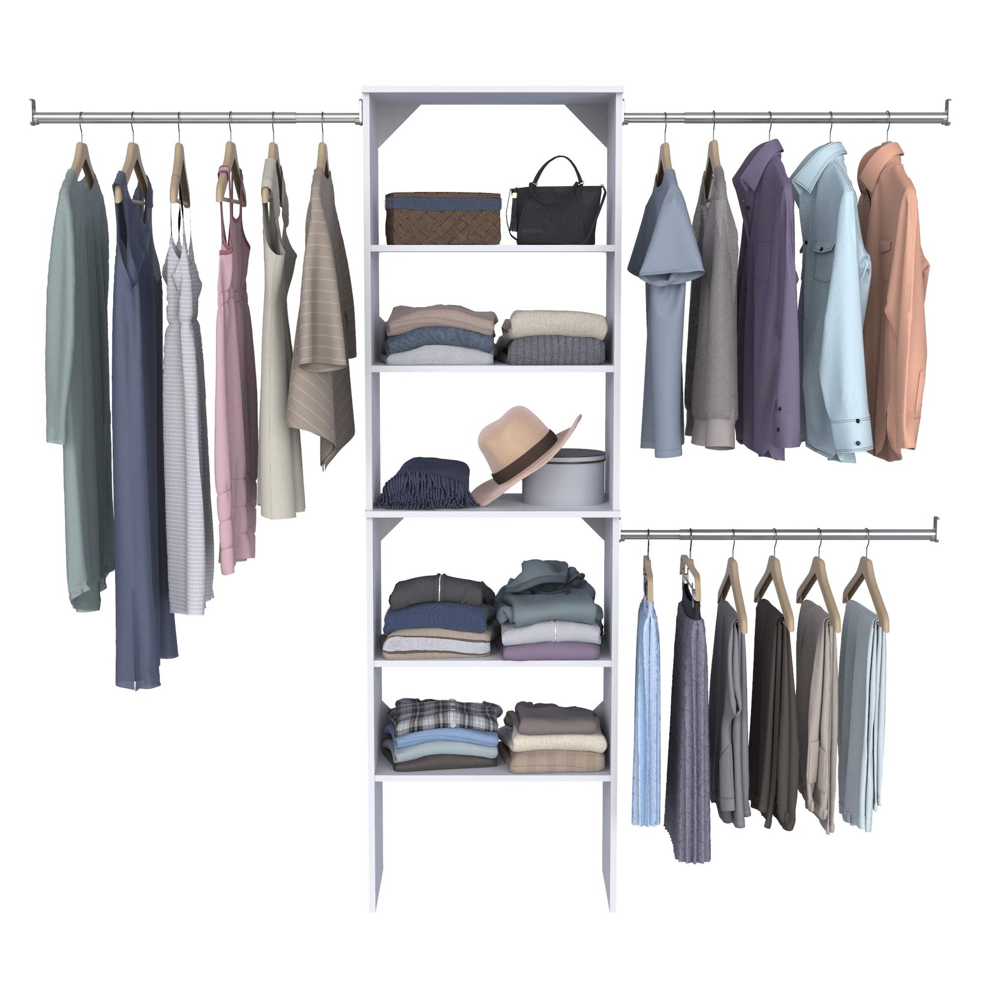 ClosetMaid SuiteSymphony Wood Closet Organizer System, 25-Inch Starter Kit with Tower and 3 Hang