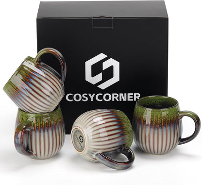 CosyCorner Ceramic Coffee Mugs Set, 17 oz Large Coffee Cups for Home and Office, Ceramic Cup for