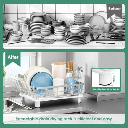 MOUKABAL Dish Drying Rack - Stainless Steel Dish Rack, Dish Racks for Kitchen Counter, Drying Rack