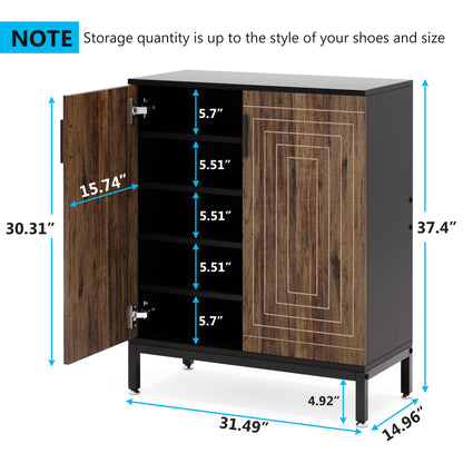 LITTLE TREE Shoe Cabinet with Doors, 20 Pairs Entryway Shoe Storage Cabinet Modern Storage
