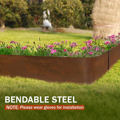 Worth Garden 6 Pack Pre-Rusted Cor-Ten Steel Landscape Edging - 40" L x 5.5" H Each (20ft Total)