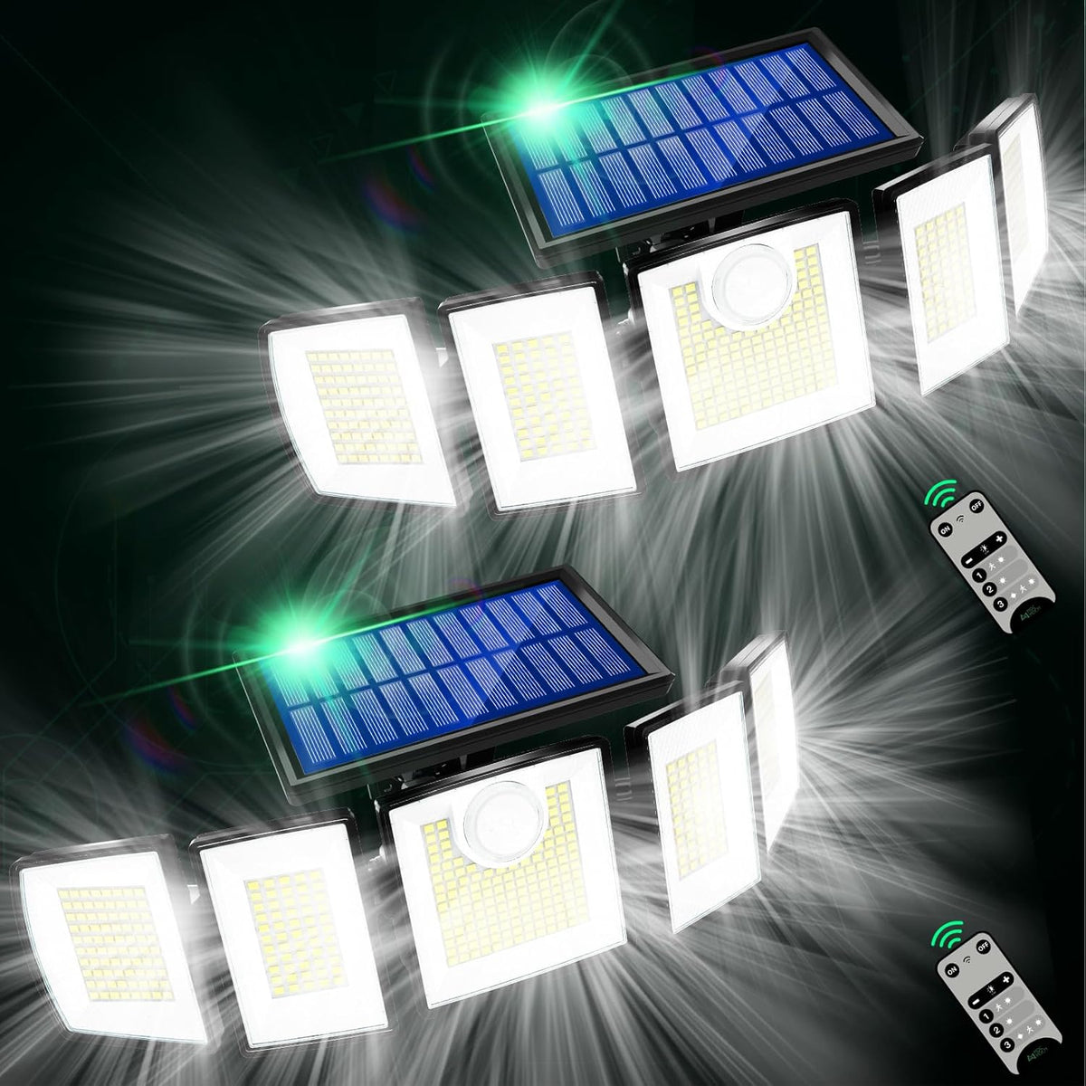 Solar Lights Outdoor Waterproof Motion Sensor - 416 LEDs 3000 Lumens Super Bright 3 Brightness 3