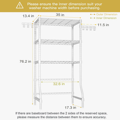 Ulif U8 Laundry Room Storage Organizer, Over The Washer and Dryer Storage Shelves for Laundry