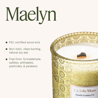 LA JOLIE MUSE Christmas Candles, Starlit Golden Fir Candle – Pine, Cedarwood, Fir Balsam | 19 oz
