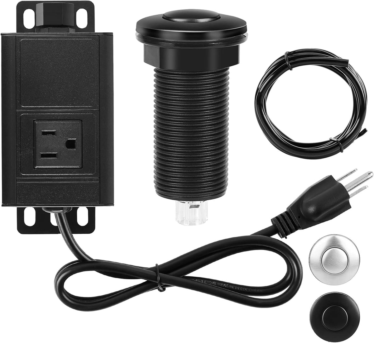 Air Switch Kit for Garbage Disposal, UL Listed Sink Top Air Switch for Food Waste Disposal, 3.58”