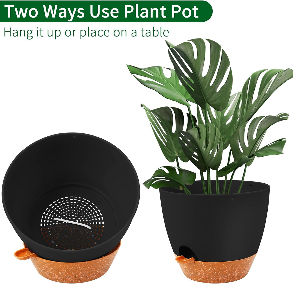GARDIFE Large Hanging Planter, 12 inch Hanging planters for Indoor. Outdoor Plants, Self Watering