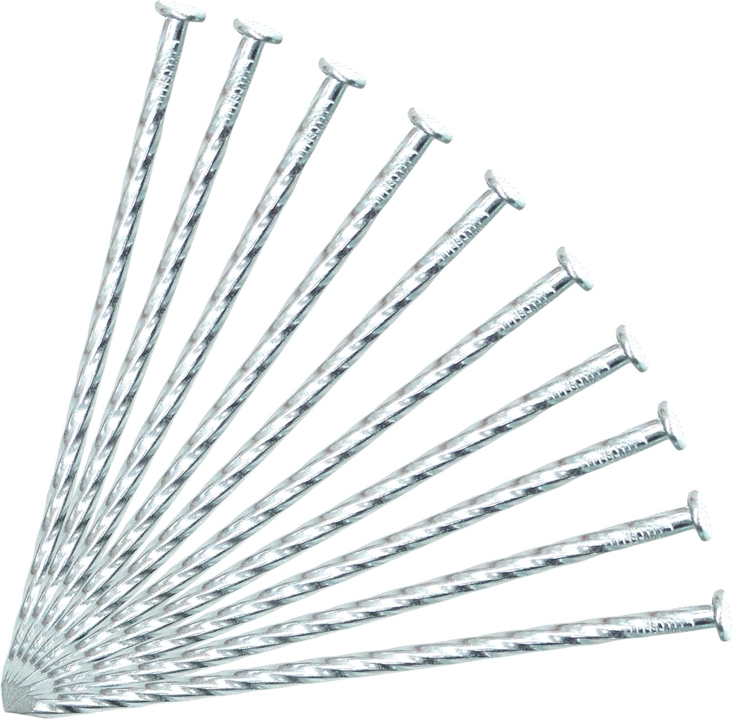 50/100/150 Pack 6" Solid Galvanized Non-Rust Metal Garden Stakes Spiral Landscape Edging Anchors