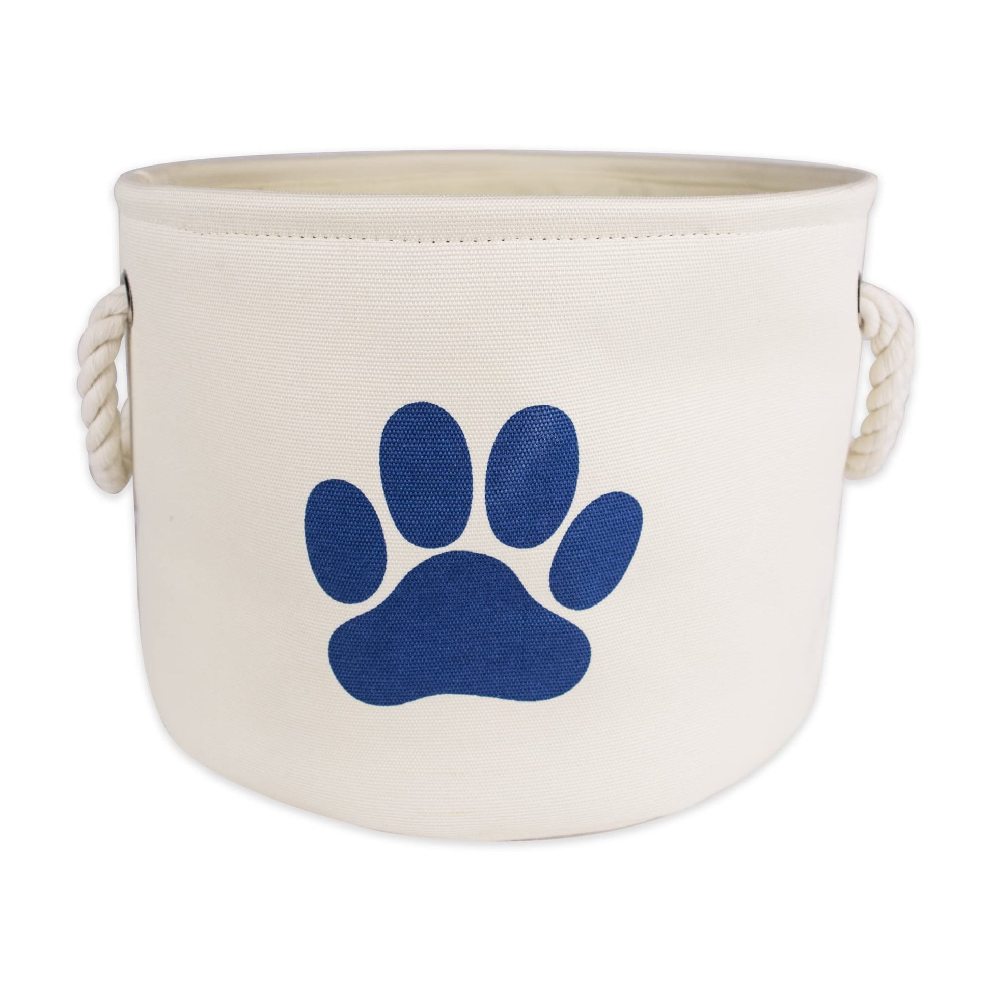 Bone Dry Pet Storage Collection Collapsible Bin, Small Round, Off-White