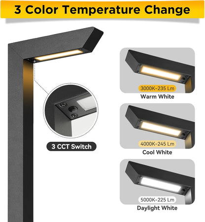 Gardencoin 3CCT LED Low Voltage Landscape Pathway Light, 12V Premium 3000K/4000K/5000K Selectable