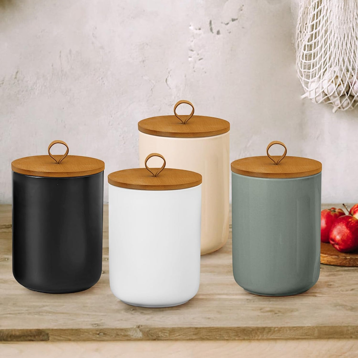 Large Ceramic Storage Jars, Modern Elegant Highly Polished Airtight Gorgeous Storage Canisters with