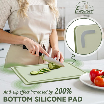Empune Plastic Cutting Board Set, Recycled Plastic Cutting Boards for Kitchen (Set of 3)