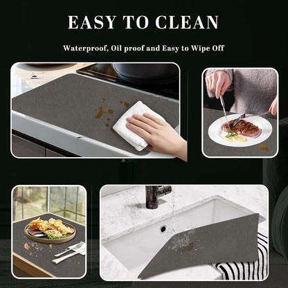 BLESWIN Faux Leather Placemats, PU Dining Table, Waterproof and Oil Resistant Easy to Clean, Heat