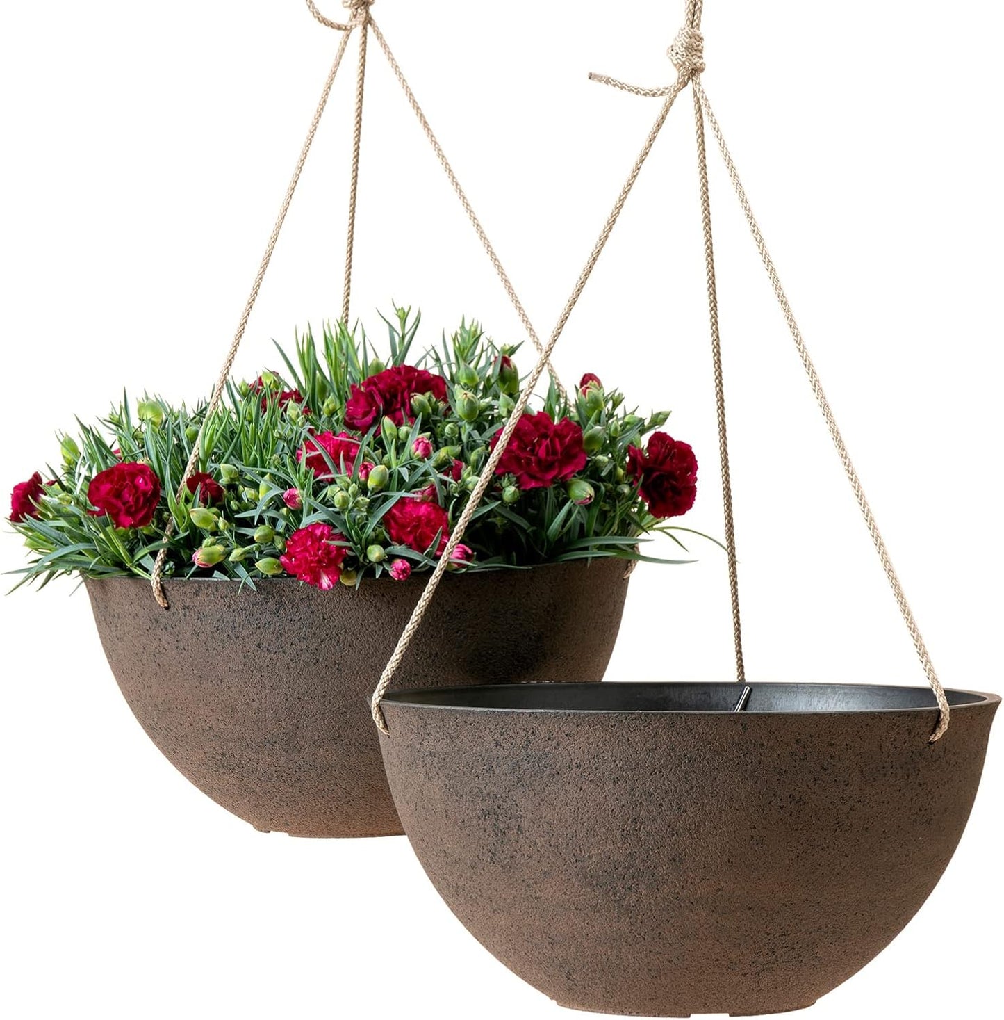 LA JOLIE MUSE Large Hanging Planters - 13 Inch Flower Pots Outdoor Indoor, Hanging Garden Planters