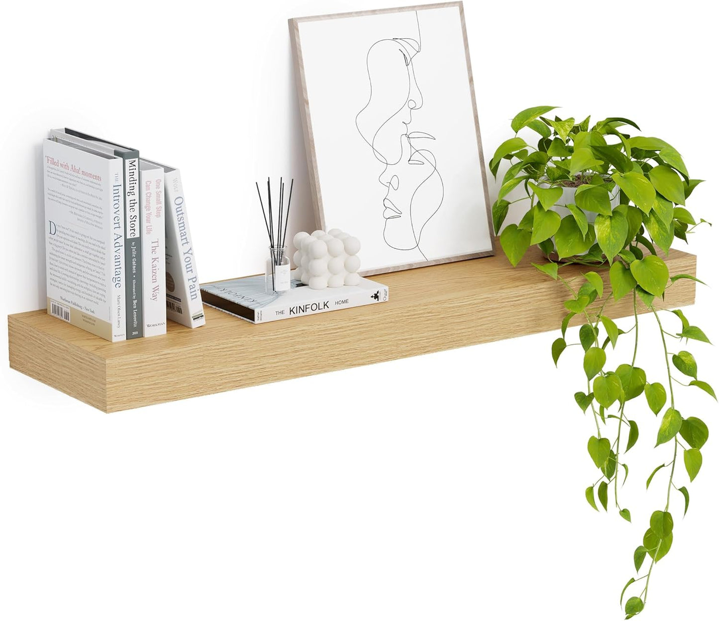 Heimlove 12" Deep Floating Shelves, 36 x 12 Inch Wall Mounted Long Floating Shelf with Invisible
