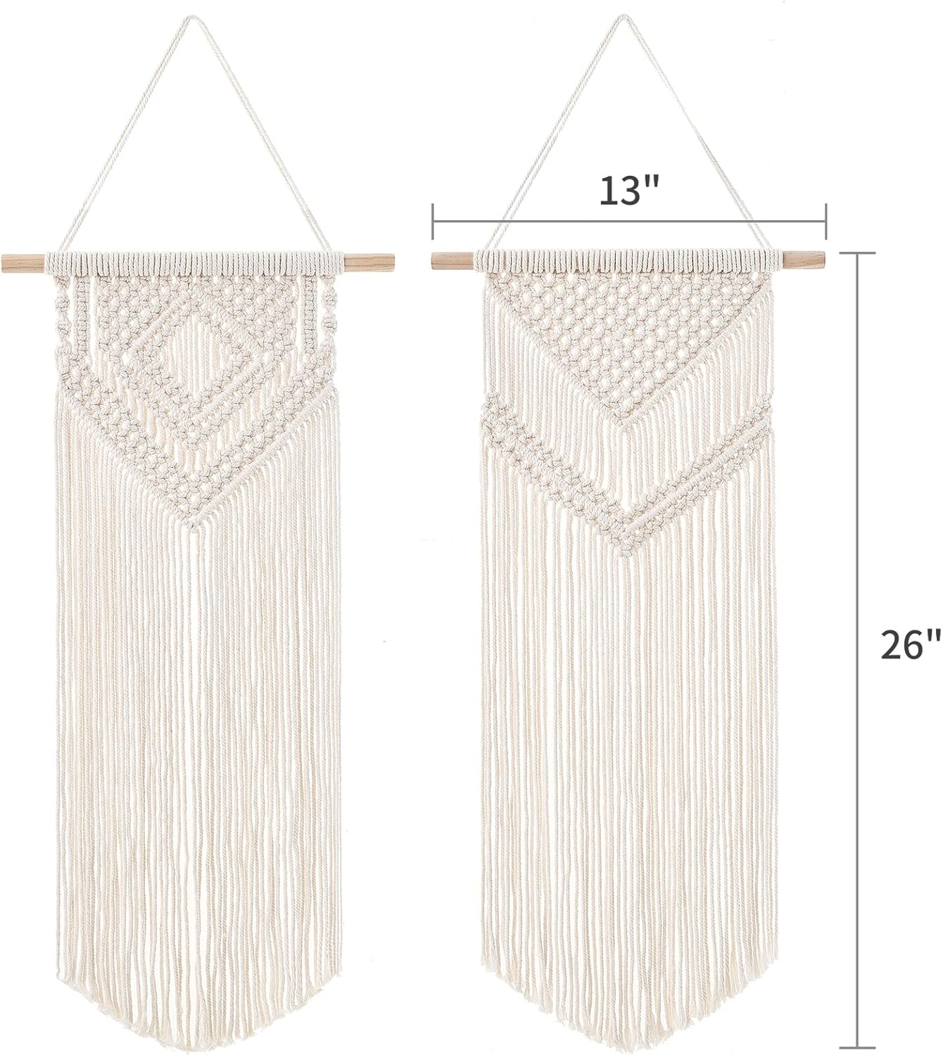 Dahey 2 Pcs Macrame Wall Hanging Woven Tapestry Wall Art Decor - Beautiful for Boho Home Decor