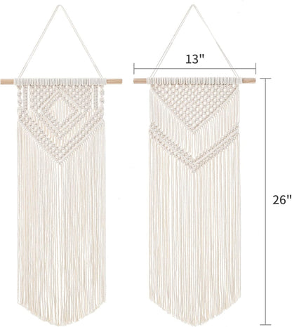 Dahey 2 Pcs Macrame Wall Hanging Woven Tapestry Wall Art Decor - Beautiful for Boho Home Decor