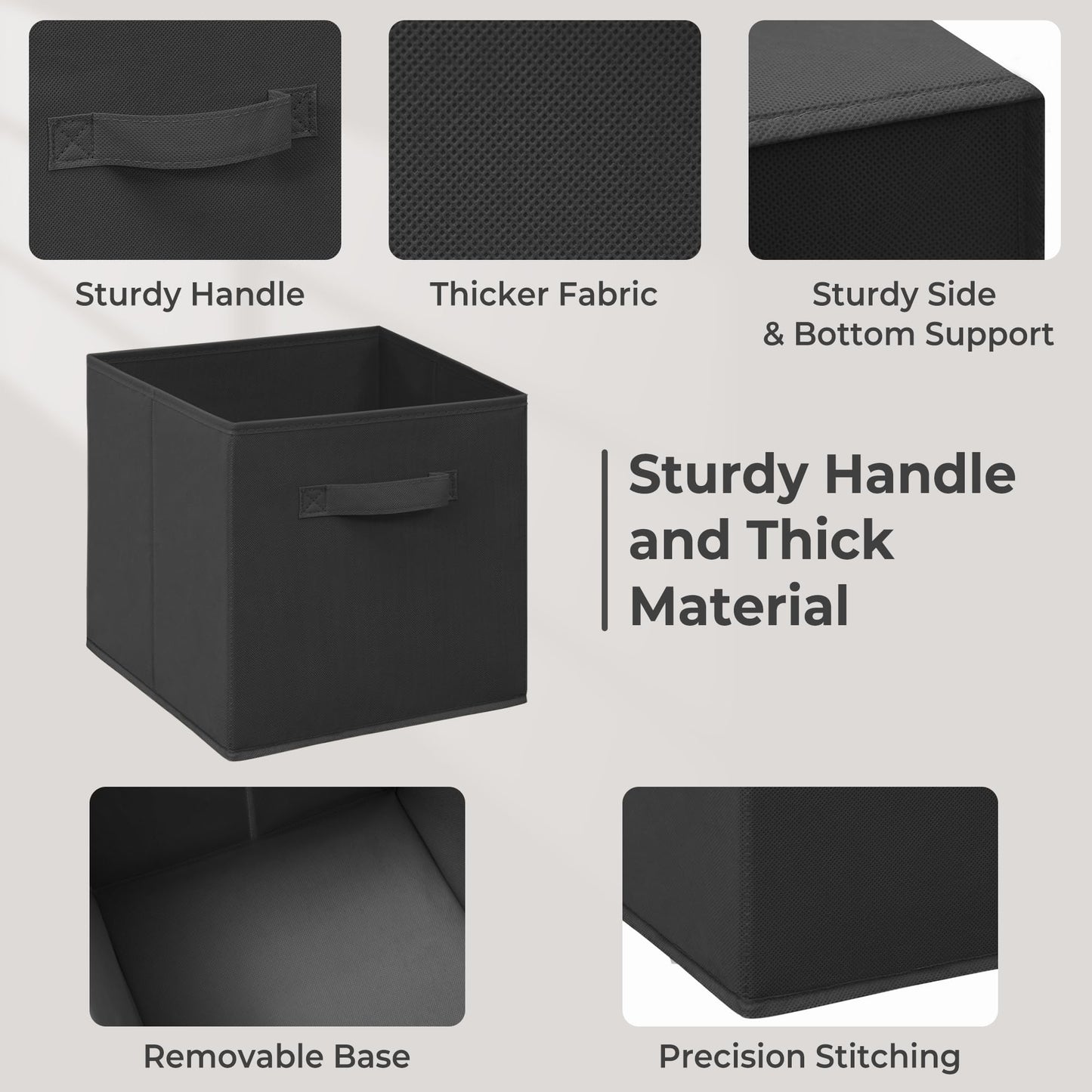 STORAGEIDEAS 11 Inch Fabric Storage Cubes, Sturdy Foldable Storage Bins, Heavy Duty Cube Organizer