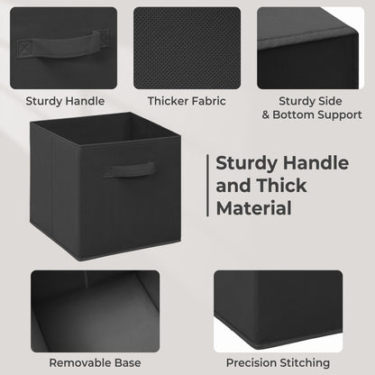 STORAGEIDEAS 11 Inch Fabric Storage Cubes, Sturdy Foldable Storage Bins, Heavy Duty Cube Organizer