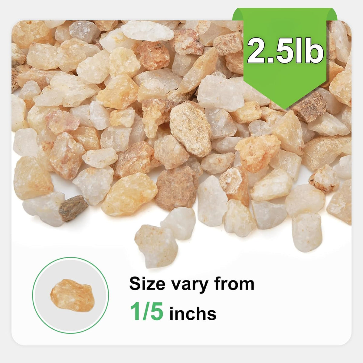 2.5 lbs Coarse Silica Sand for Indoor Plants, 1/5 Inch Natural Decorative Gravel for Vases