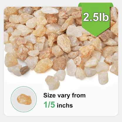 2.5 lbs Coarse Silica Sand for Indoor Plants, 1/5 Inch Natural Decorative Gravel for Vases
