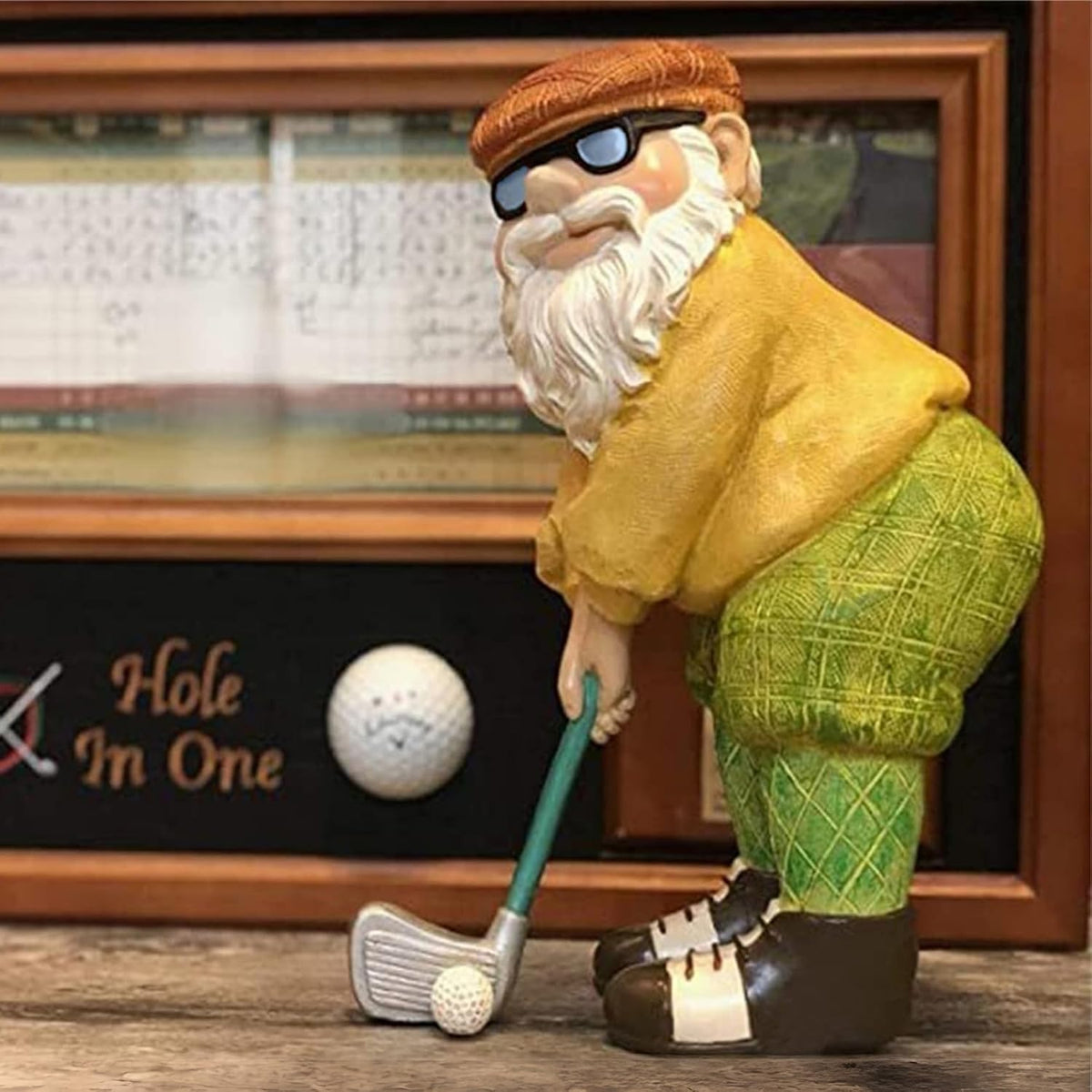 Elenon Golf Gnome Garden Statue Decorative, Adorable Flower Bed Decor Gnome Outdoor Decor, Funny