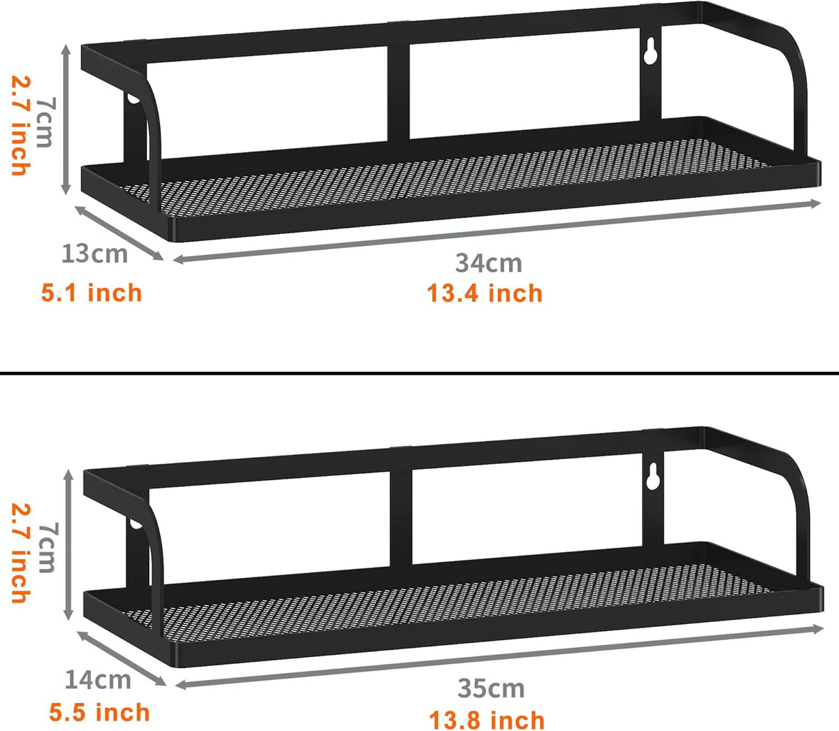 PUSDON Hanging Storage Baskets Organizer Wall Mount, Metal Wire Storage Bin Rack for Kitchen