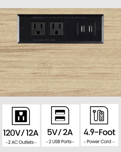 TUTOTAK End Table with Charging Station, Set of 2, Small Side Table with Outlets, Nightstand