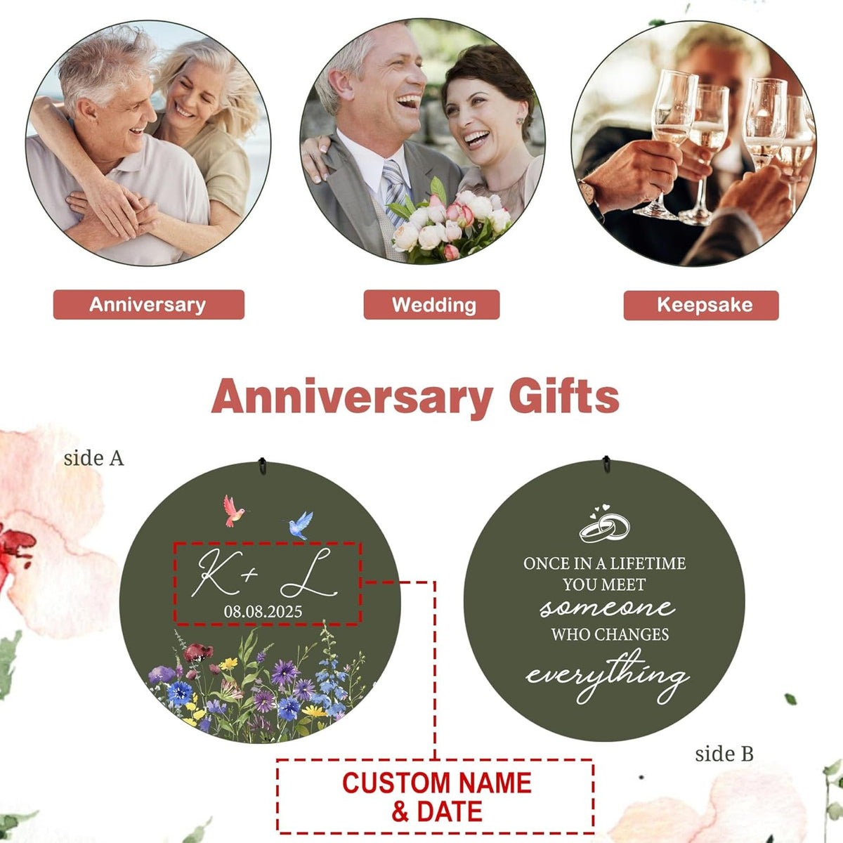 2025 Wedding Wind Chimes for Couple, Deep Tone Personalized Wind Chime, Wedding Gifts for Couples