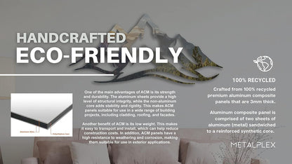 METALPLEX Mountain Range Metal Wall Art - Fade-Resistant and Rust-Free Indoor & Outdoor Aluminum