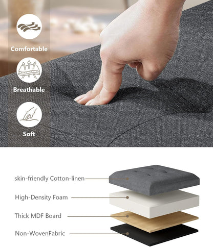 Storage Ottoman Bench, Folding Ottoman Foot Rest, 15 x 30 x 15 Inches, End of Bed Bench,Storage