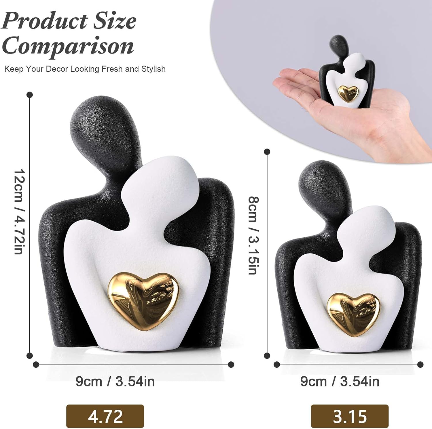 XMGZQ Mini Couple Statue Tv Stand Decor Items for Living Room Home Decor,Bedroom Decor for Couples