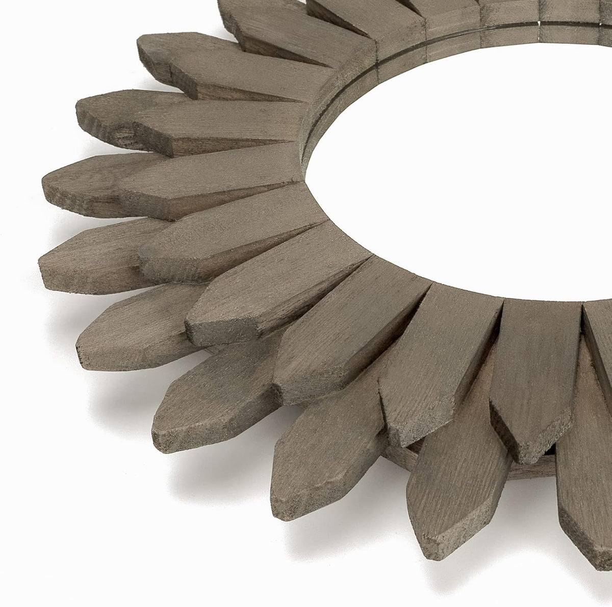Honiway Farmhouse Wall Decor Mirror 12 inch Sunburst Boho Wood Mirror Rustic Home Decor Room