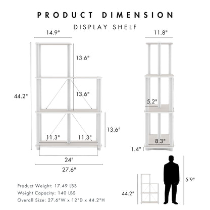 Homes: Inside + Out Apexa Modern 5-Cube Ladder Shelving Units, Collectibles Display Shelves, Easy
