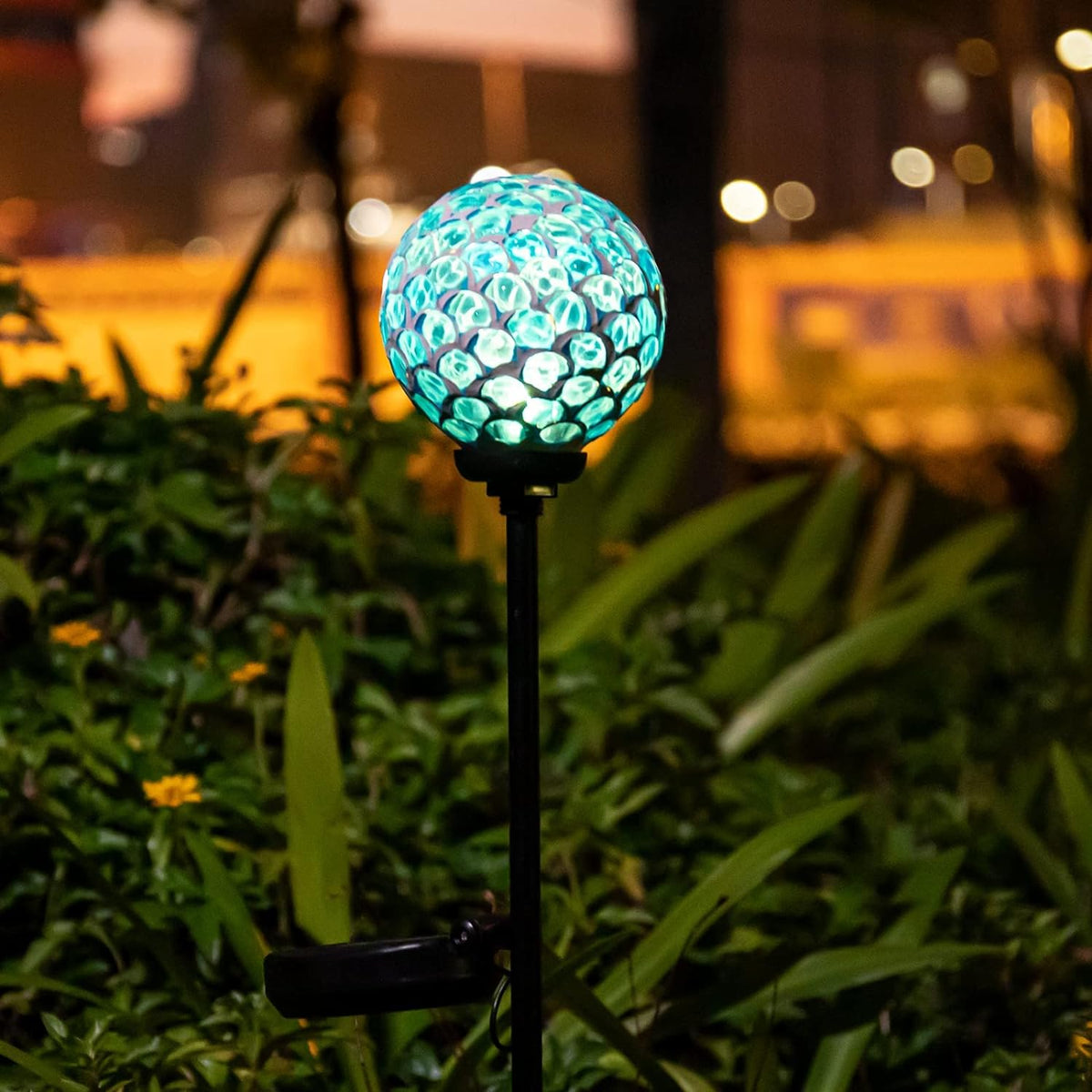 VCUTEKA Solar Lights - Outdoor Garden Decor Mosaic Solar Pathway Light Waterpoof LED Stake Light