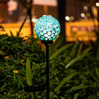VCUTEKA Solar Lights - Outdoor Garden Decor Mosaic Solar Pathway Light Waterpoof LED Stake Light