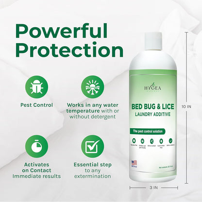 Lice and Bed Bug Laundry Additive - Environmentally Responsible, Odorless, and Stain-Free Liquid