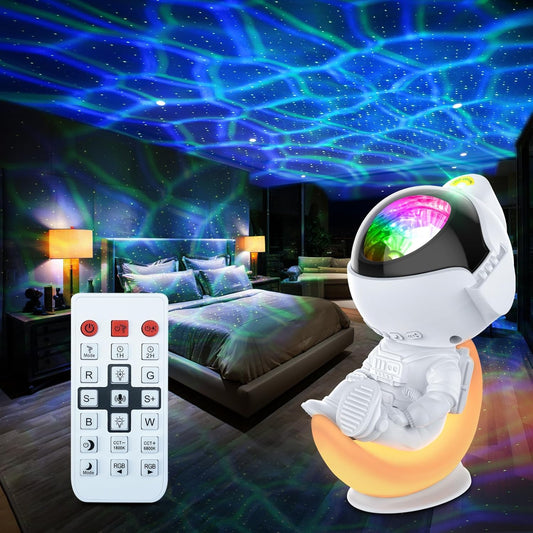 Rossetta Astronaut Galaxy Projector Night Light with Timer and Remote, Kids Adults Room Decor
