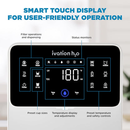 Ivation H2O Hot & Cold Countertop, Reverse Osmosis Water Filter, TDS Filter System, 4 Stage RO
