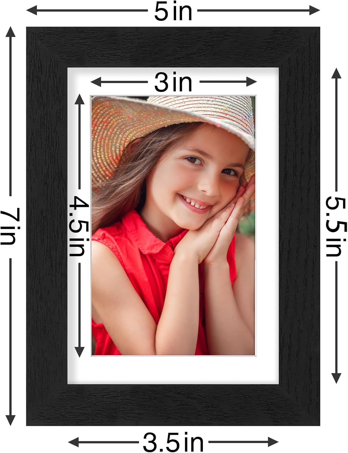 Vittanly 4x6 Picture Frames Set of 9, Shatter Resistant Plexiglass, Display 3.5x5 Pictures with Mat