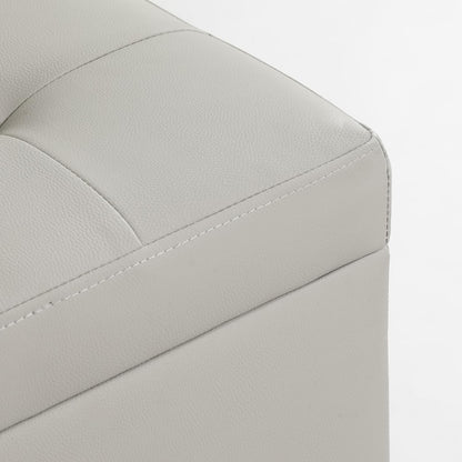 Adeco 18" PU Storage Ottoman, Upholstered Square Faux Leather Foot Rest - Flip Top Footstool with