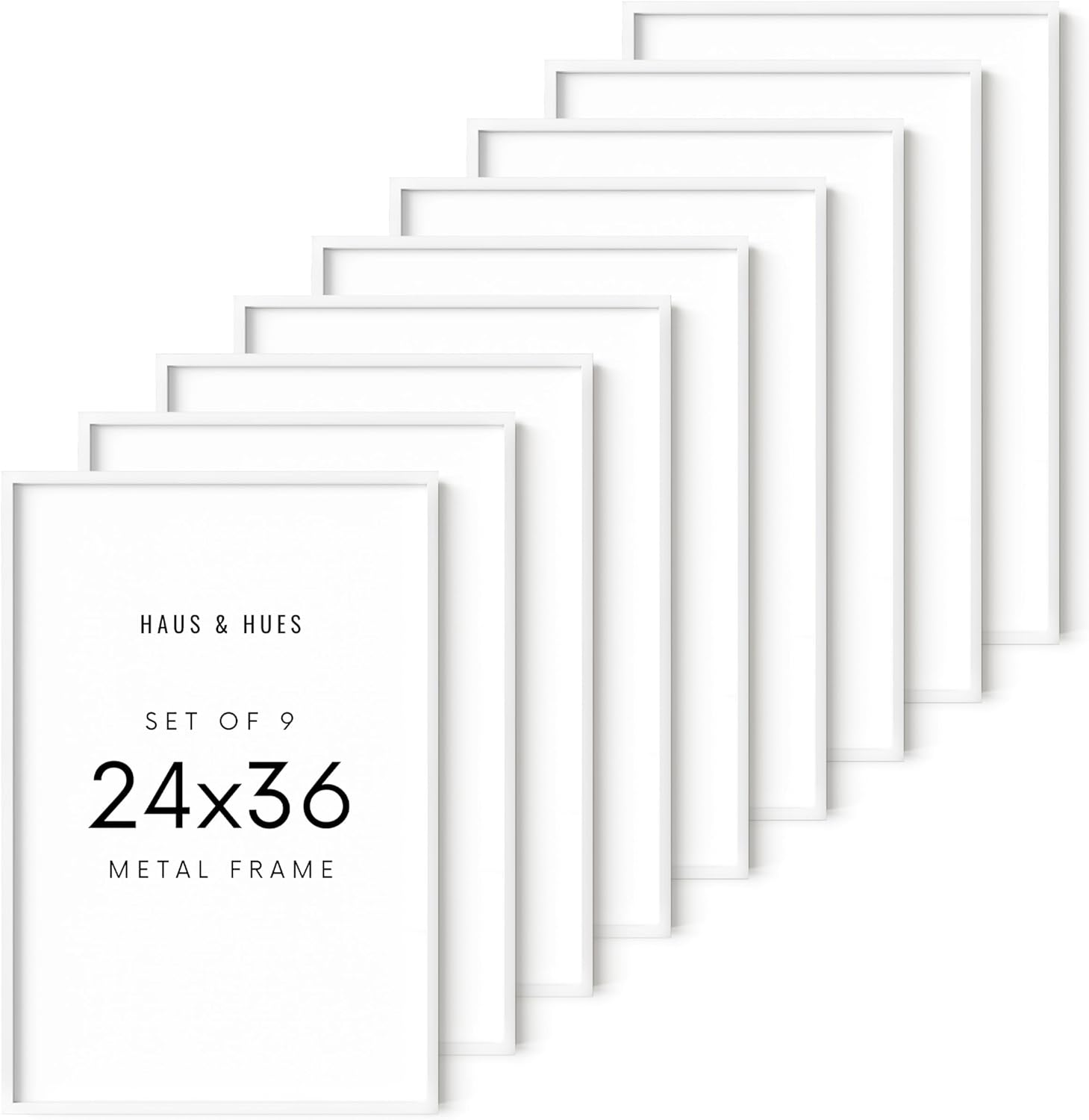HAUS AND HUES 24x36 White Metal Picture Frames - Features Premium Aluminum, Vertical & Horizontal