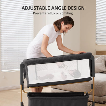 3 in 1 Baby Bassinet, Rocking Bassinet, Bedside Bassinet, 6-Height Adjustable, Bassinet Bedside