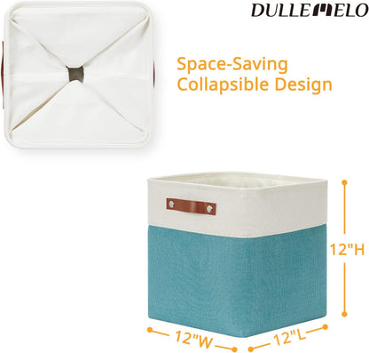 DULLEMELO Square Storage Cubes Baskets for Gifts Empty, 12 inch Cube Stroage Bins Linen Closet