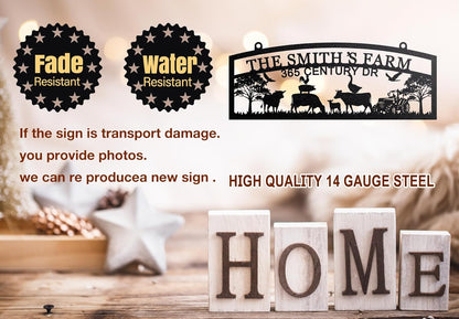 Personalized Hanging Metal Farm Sign, Last Name for Farm, Farmhouse Wall Decor, Large Outdoor