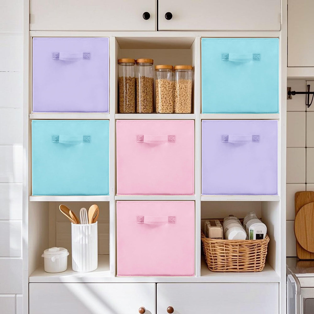 STORAGEIDEAS 11x11 Inch Storage Bins Cubes, Fabric Foldable Storage Box, Collapsible Closet
