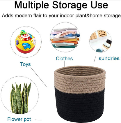 Woven Cotton Rope Plant Basket for 6" Flower Pot Floor Indoor Planters Flower Pot,Home Decor