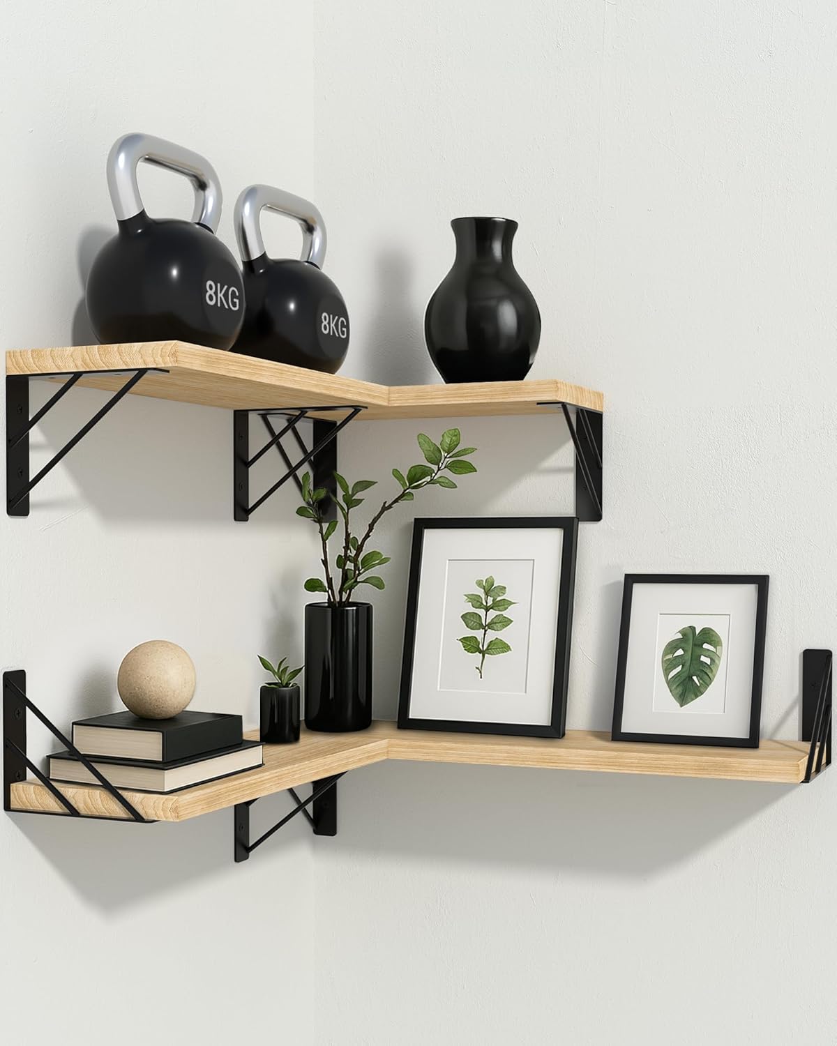 BAYKA Wall Shelves for Bedroom Decor, Floating Wall Shelves for Living Room Kitchen Storage, Wall