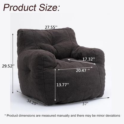 Recaceik Bean Bag Chairs, Tufted Soft Stuffed Bean Bag Chair with Filler, Fluffy Lazy Sofa